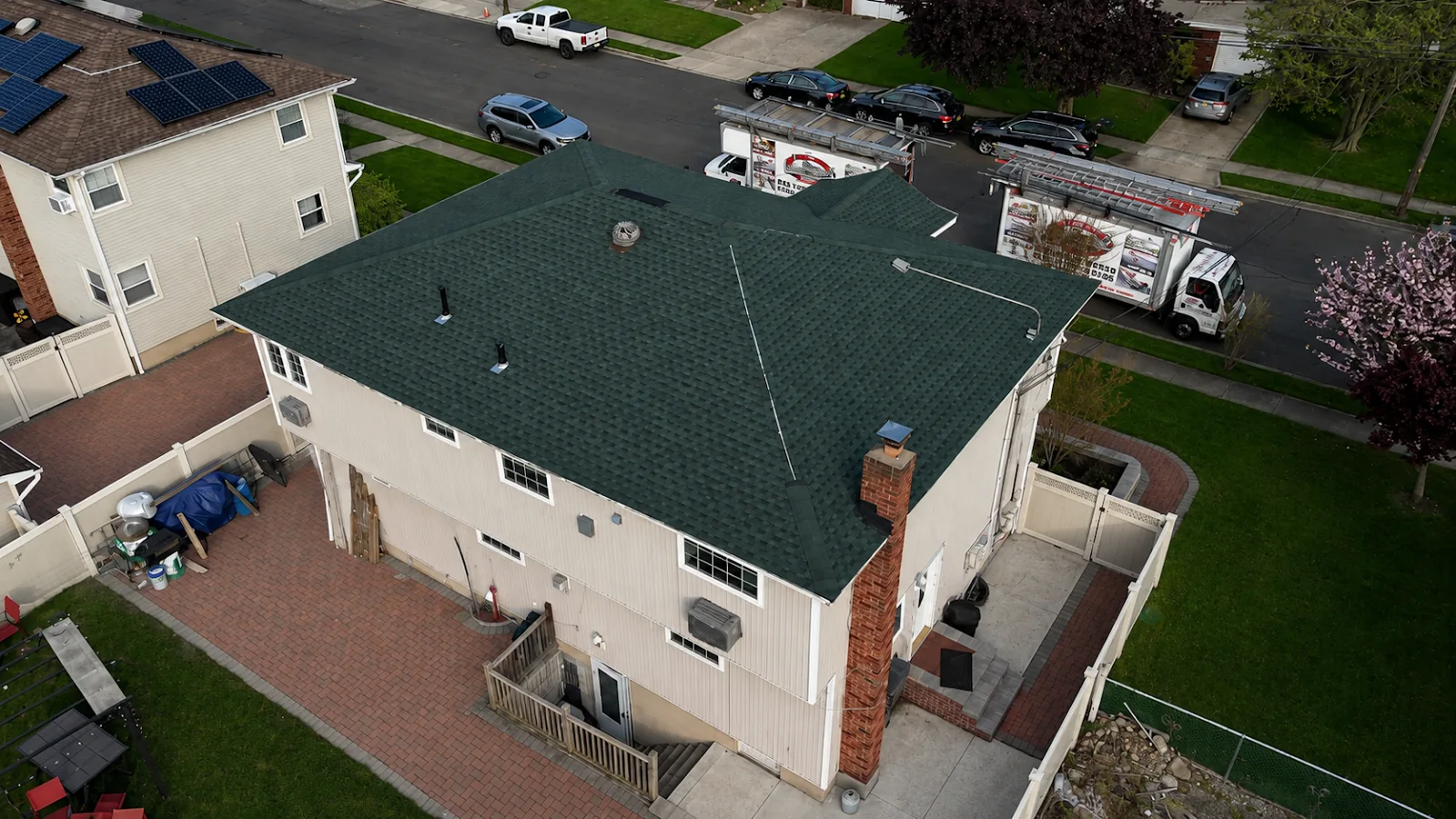Newer roofing and construction near the Wyandanch, NY LIRR station and downtown
